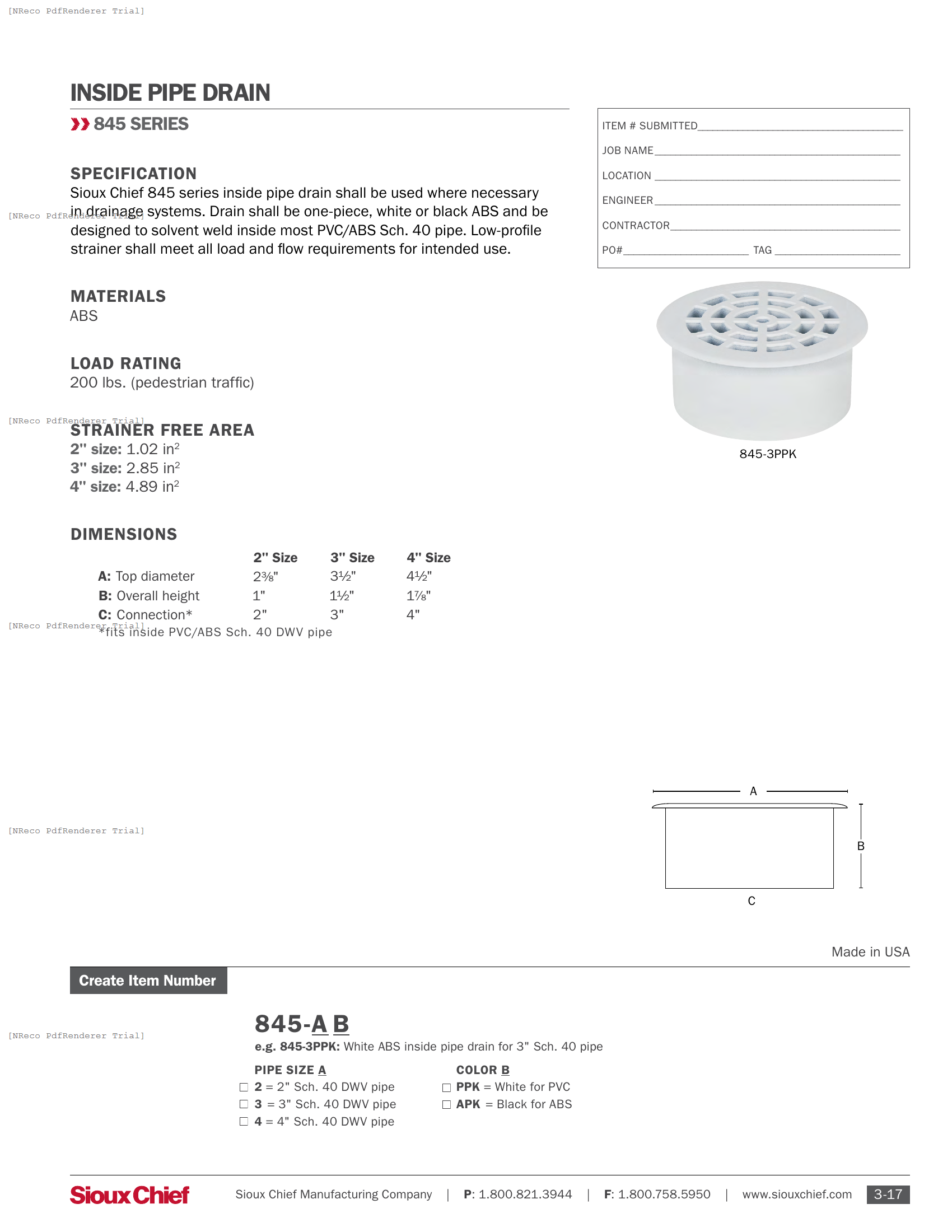 845 SERIES - PIPE STRAINER - SPEC SHEET.PDF Specification Document